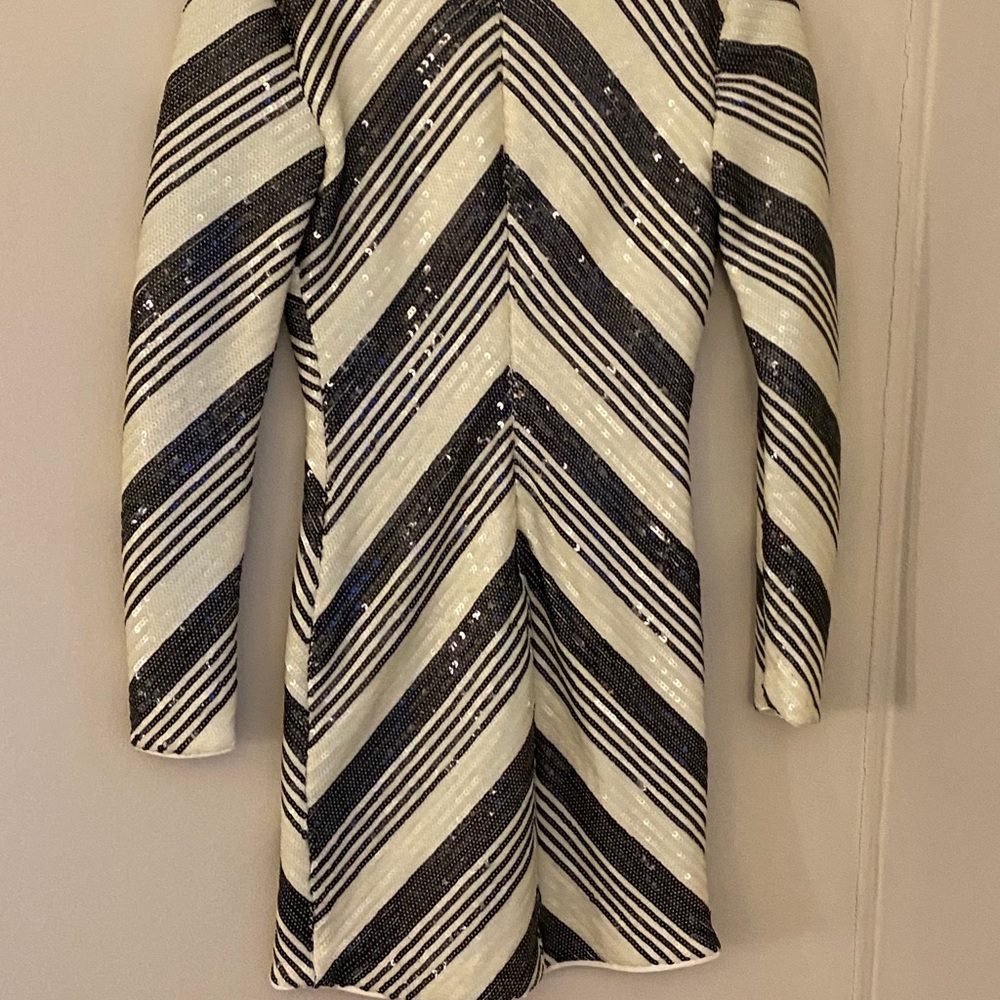 Bebe white/gray Sequin Mini Dress